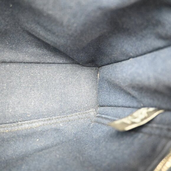 HERMES Logo Fourre Tour PM Hand Tote Bag Canvas Blue Black SHW France 09EF157 - Picture 7 of 14